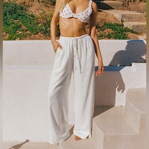 Princess Polly Ogilive Pants Linen Blend White